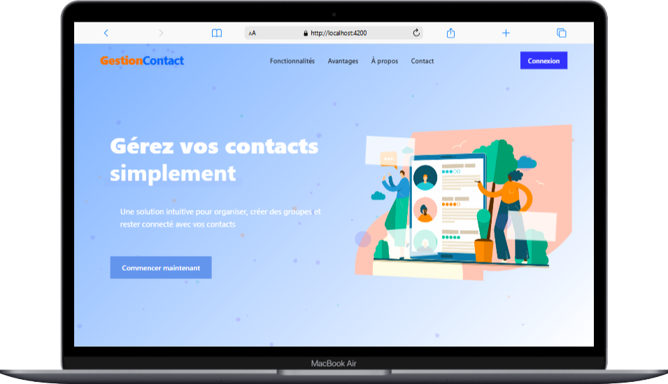Interface de gestion des contacts